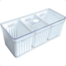 Organizador de Geladeira Grande com 3 Cestos de Drenagem e Tampa com Controle de Ventilação - 6,8 LITROS.